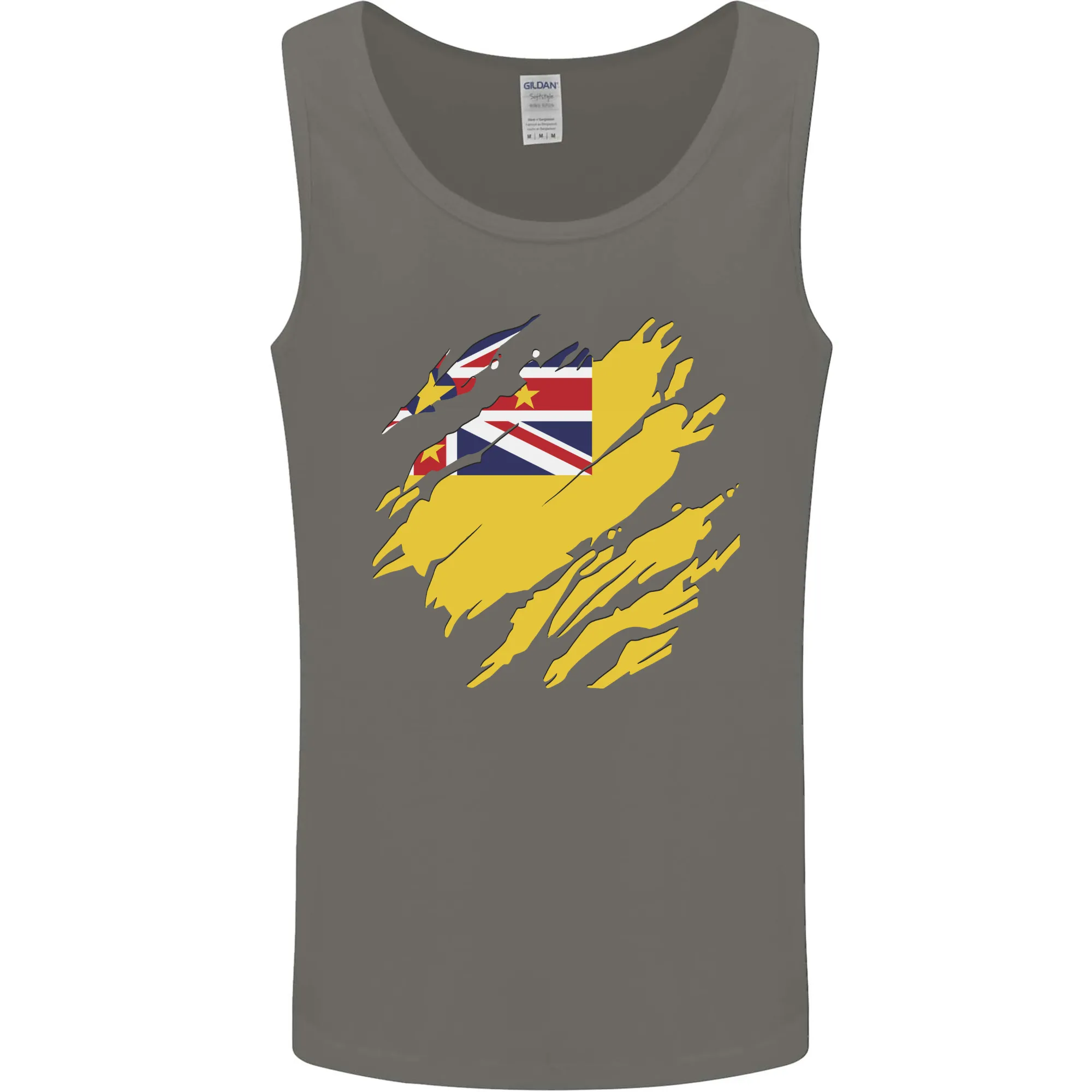 Torn Flag Niue Mens Vest Tank Top