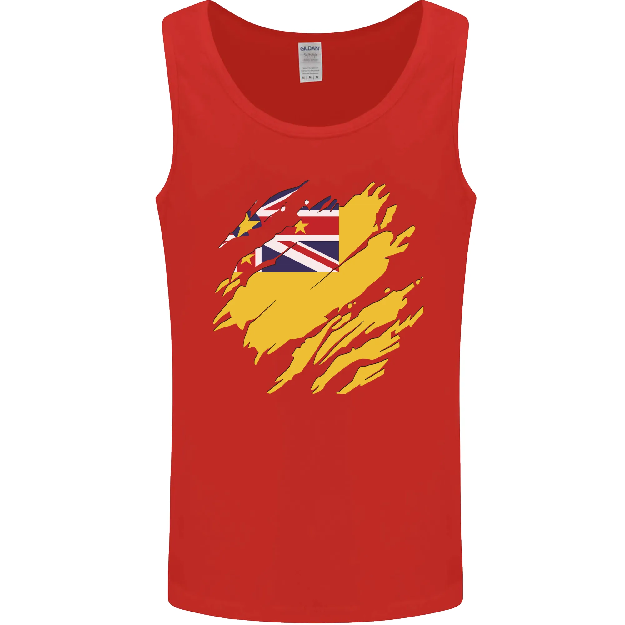 Torn Flag Niue Mens Vest Tank Top