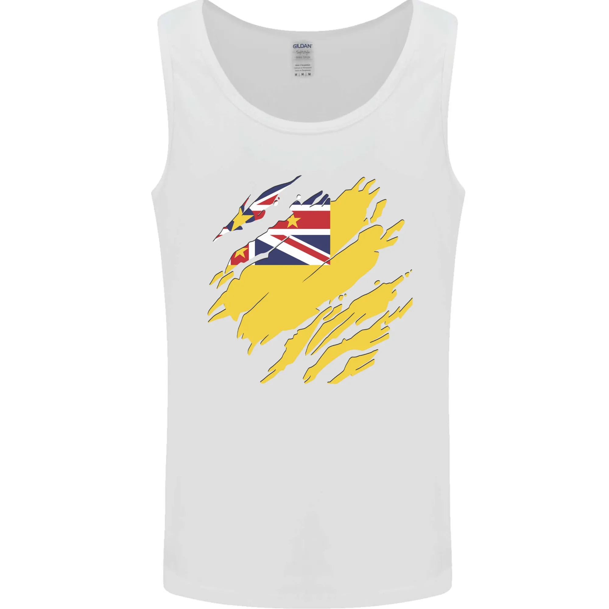 Torn Flag Niue Mens Vest Tank Top
