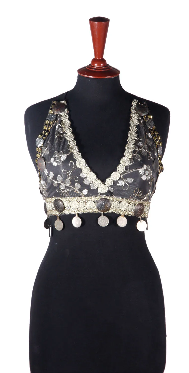 Tribal Coin Halter Top