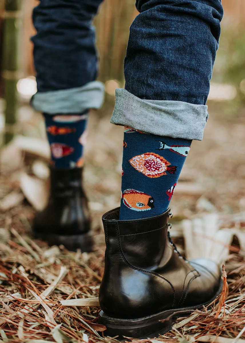 Tropical Fish Men's Bamboo Socks