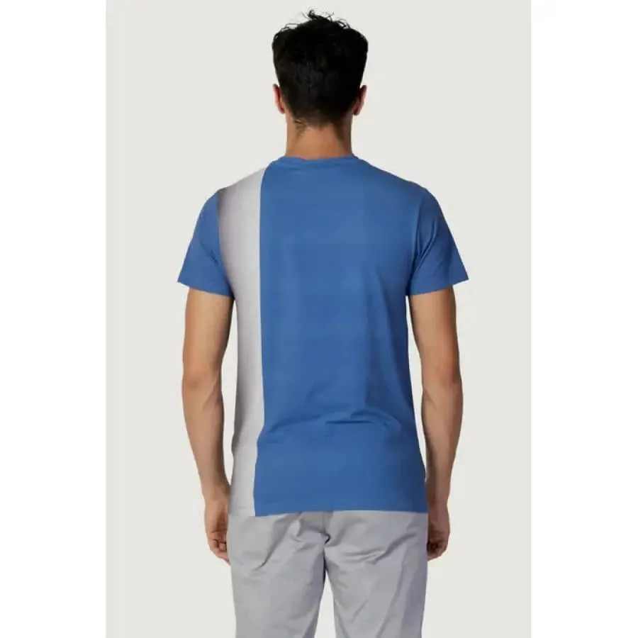 Trussardi Beachwear Men's Blue Short-Sleeve Polyester T-Shirt