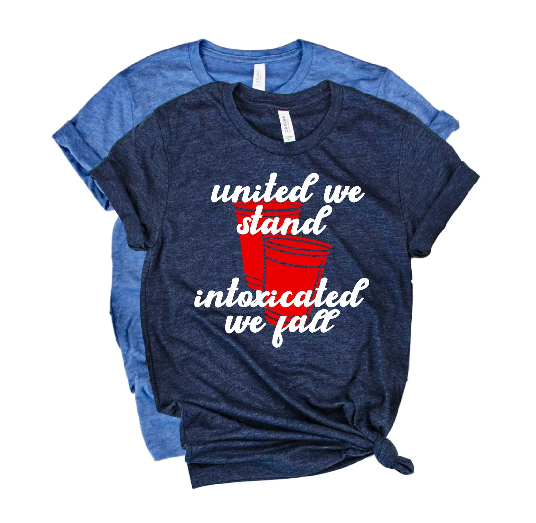 United We Stand Intoxicated We Fall Shirt | 4th Of July Shirt | July 4th Unisex Crew