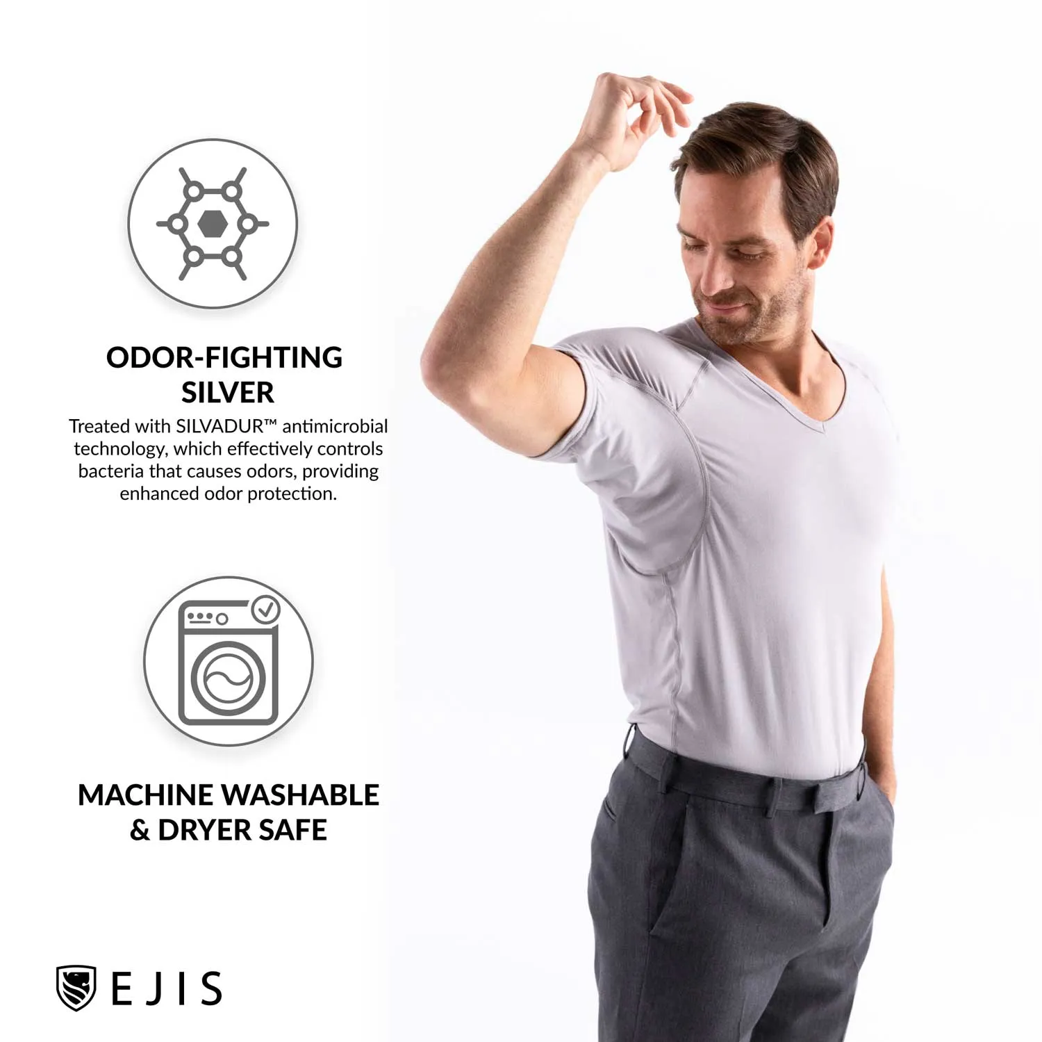 V-Neck Micro Modal Sweat Proof Undershirt For Men - White 3-Pack