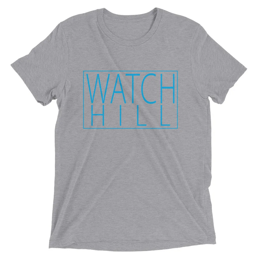 Watch Hill Rectangular Logo Premium Unisex Short Sleeve T-shirt (Cyan)