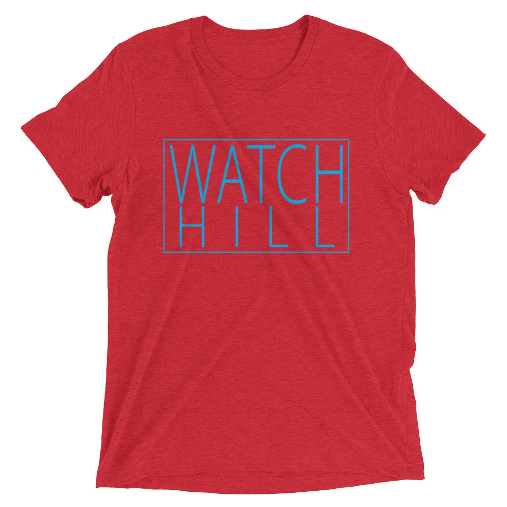 Watch Hill Rectangular Logo Premium Unisex Short Sleeve T-shirt (Cyan)