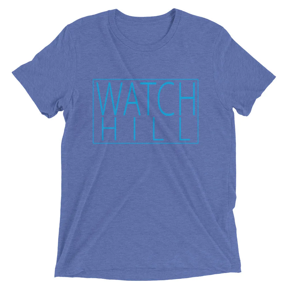 Watch Hill Rectangular Logo Premium Unisex Short Sleeve T-shirt (Cyan)