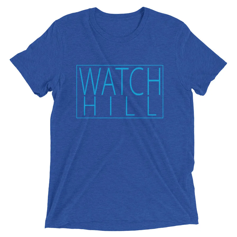 Watch Hill Rectangular Logo Premium Unisex Short Sleeve T-shirt (Cyan)