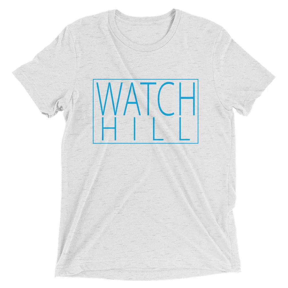 Watch Hill Rectangular Logo Premium Unisex Short Sleeve T-shirt (Cyan)