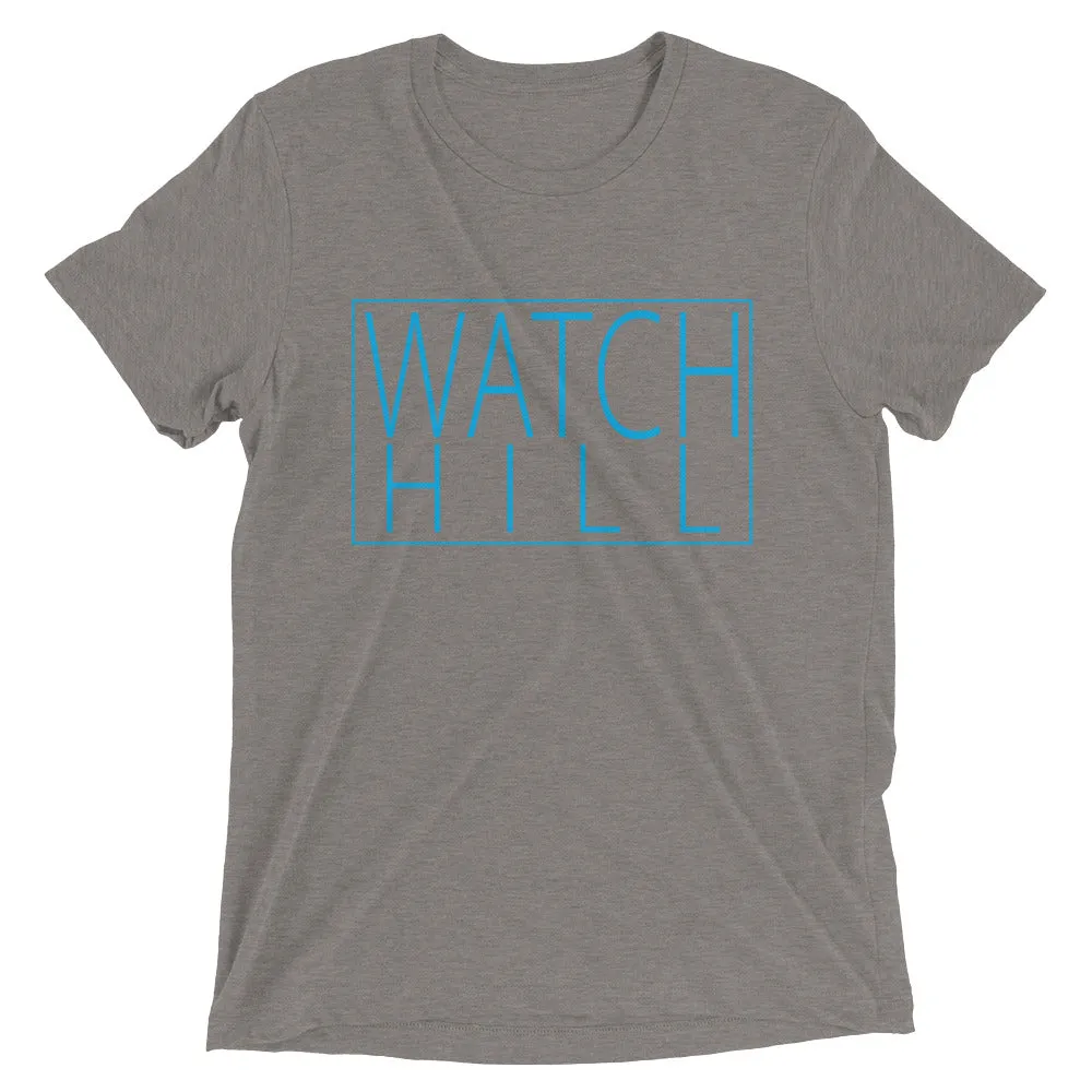 Watch Hill Rectangular Logo Premium Unisex Short Sleeve T-shirt (Cyan)