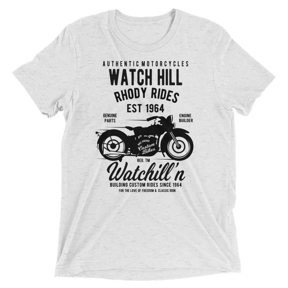 Watchill’n ‘Rhody Rides’ Unisex Short sleeve t-shirt (Black)