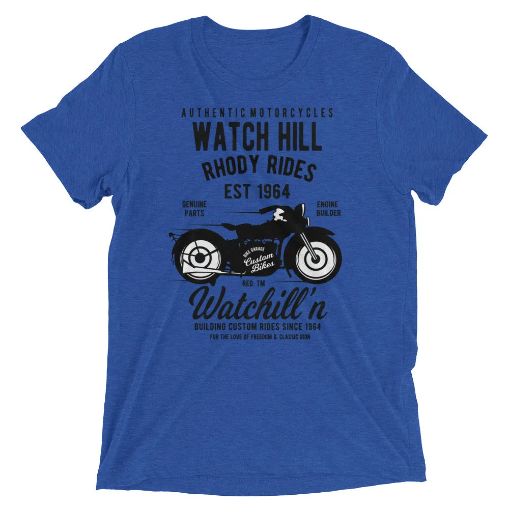 Watchill’n ‘Rhody Rides’ Unisex Short sleeve t-shirt (Black)