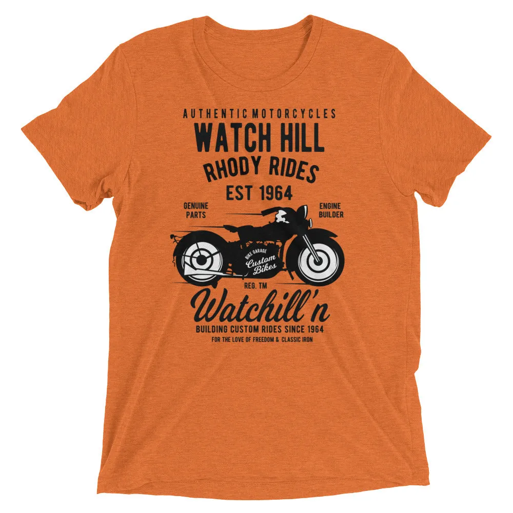 Watchill’n ‘Rhody Rides’ Unisex Short sleeve t-shirt (Black)
