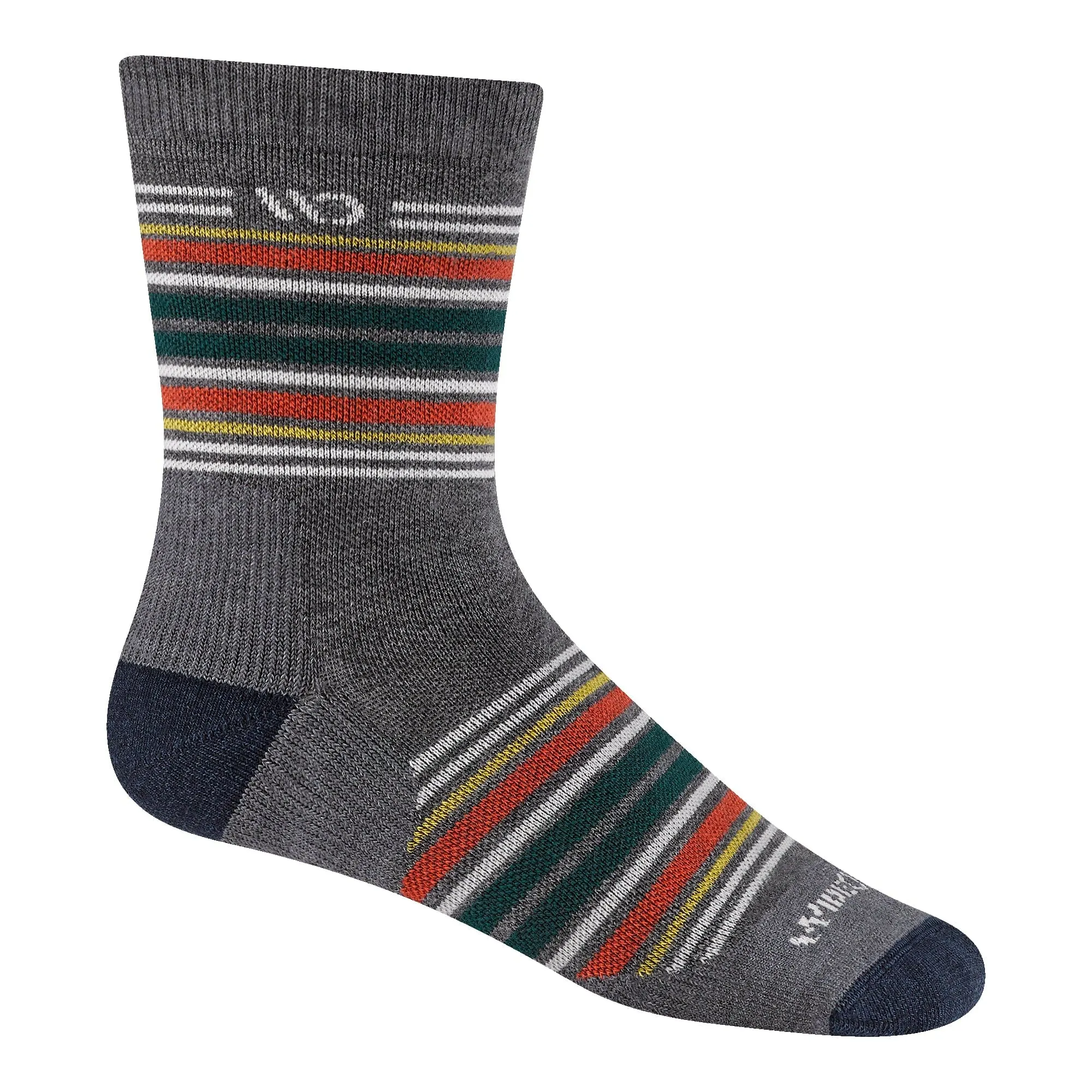 Wide Open Mens Multi-Stripe Cushioned Micro Crew Socks