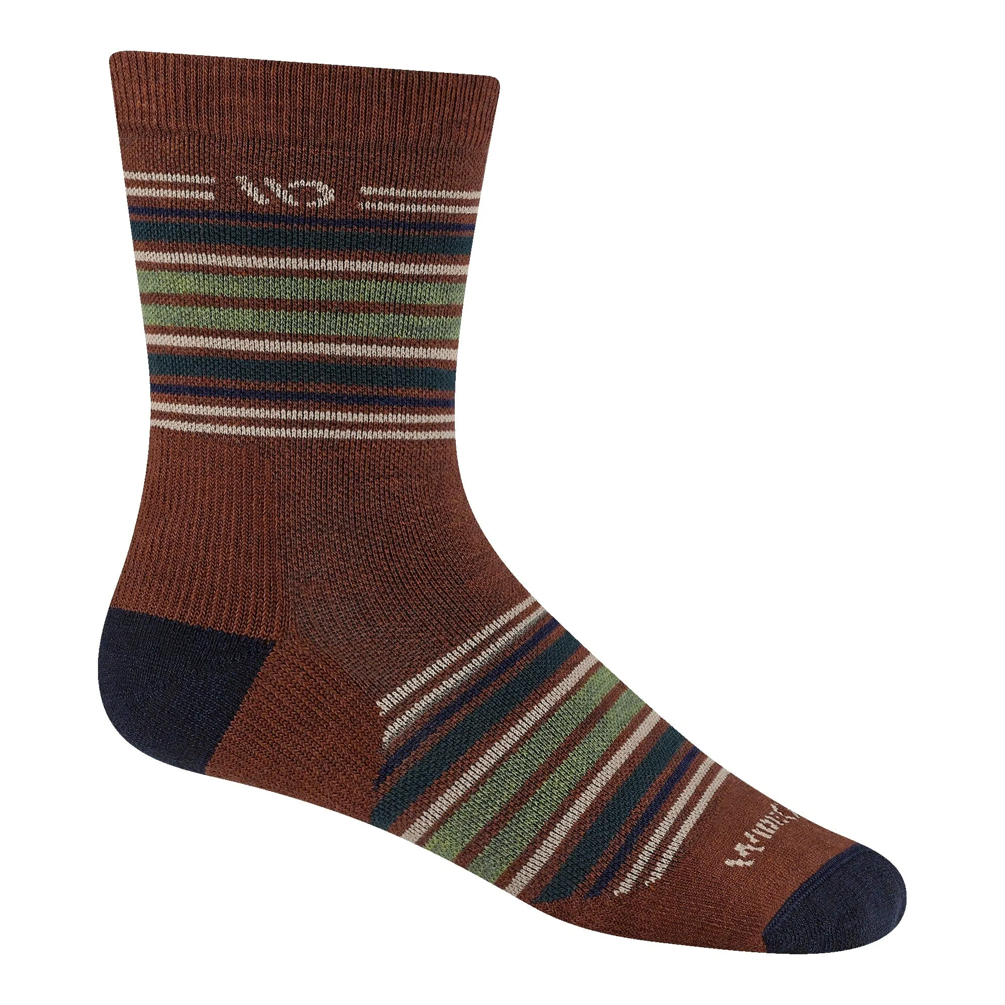 Wide Open Mens Multi-Stripe Cushioned Micro Crew Socks