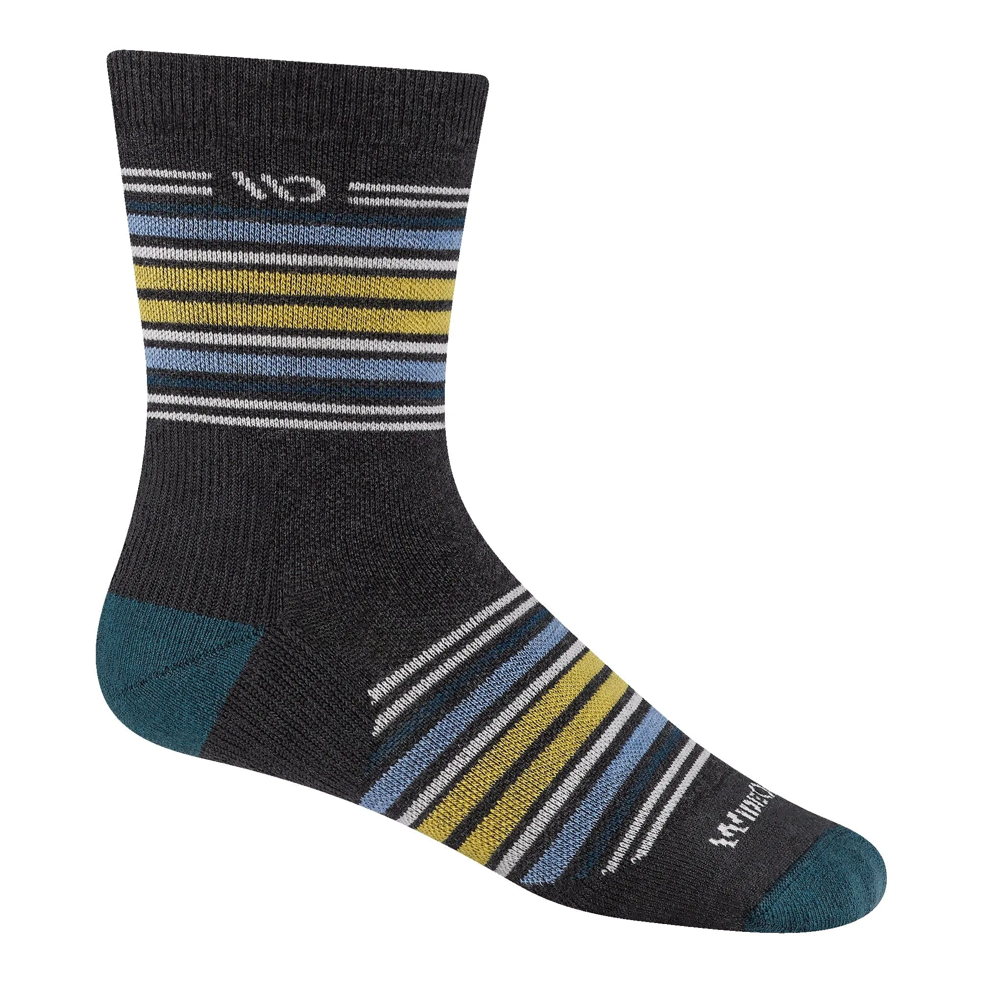 Wide Open Mens Multi-Stripe Cushioned Micro Crew Socks