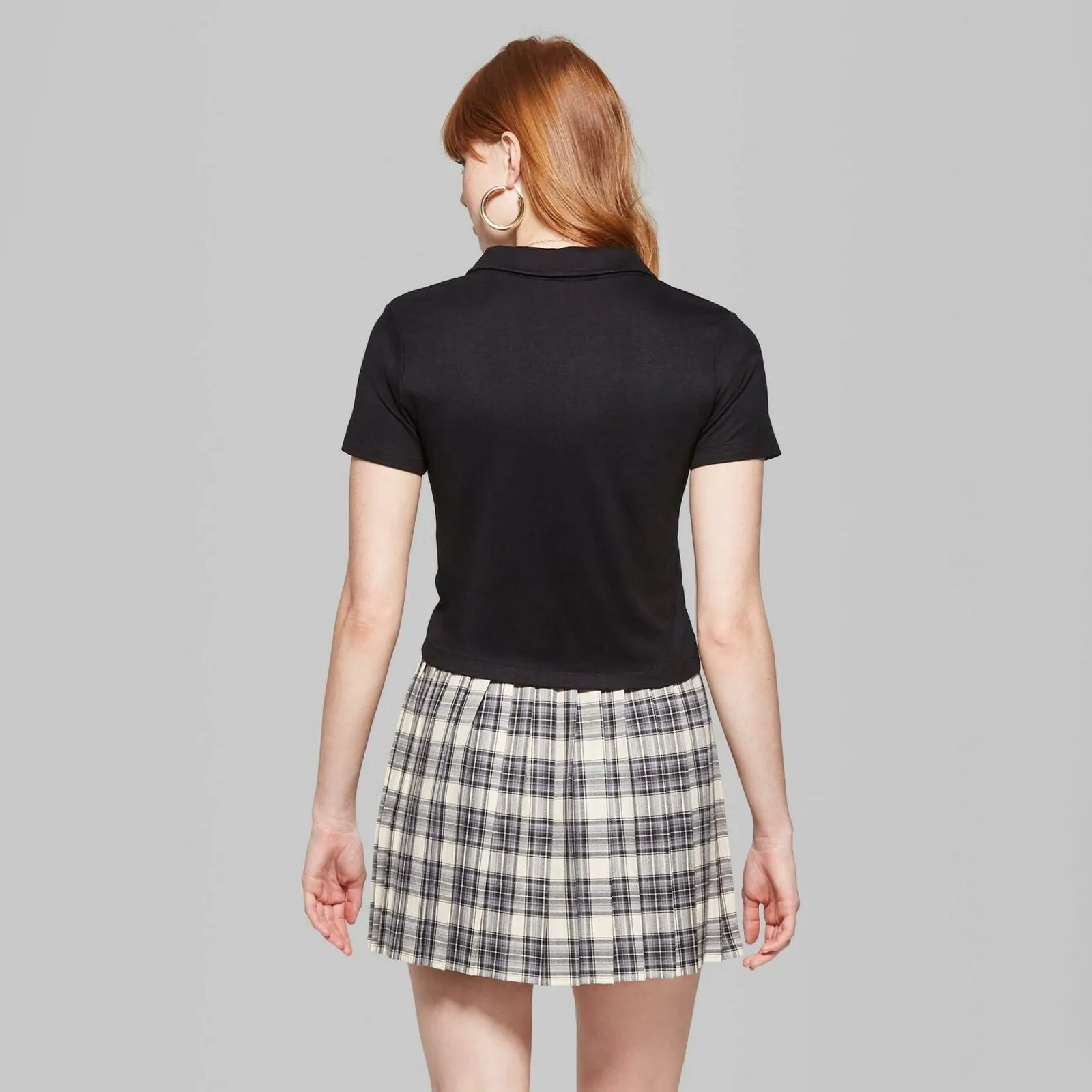 Wild Fable Women's Short Sleeve Cropped Polo Shirt