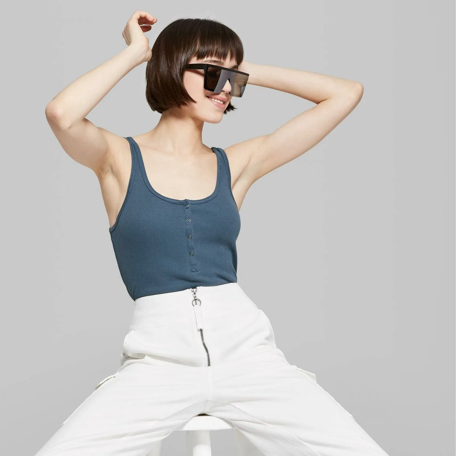 Wild Fable Women's Snap Placket Tank Top