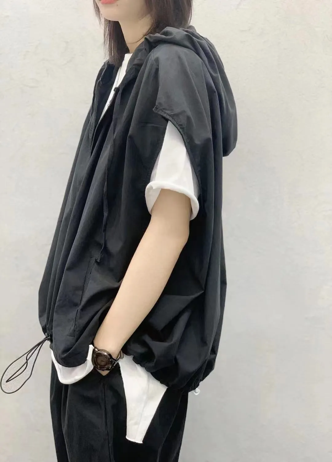 Women Linen Drawstring Leisure Fall Jacket