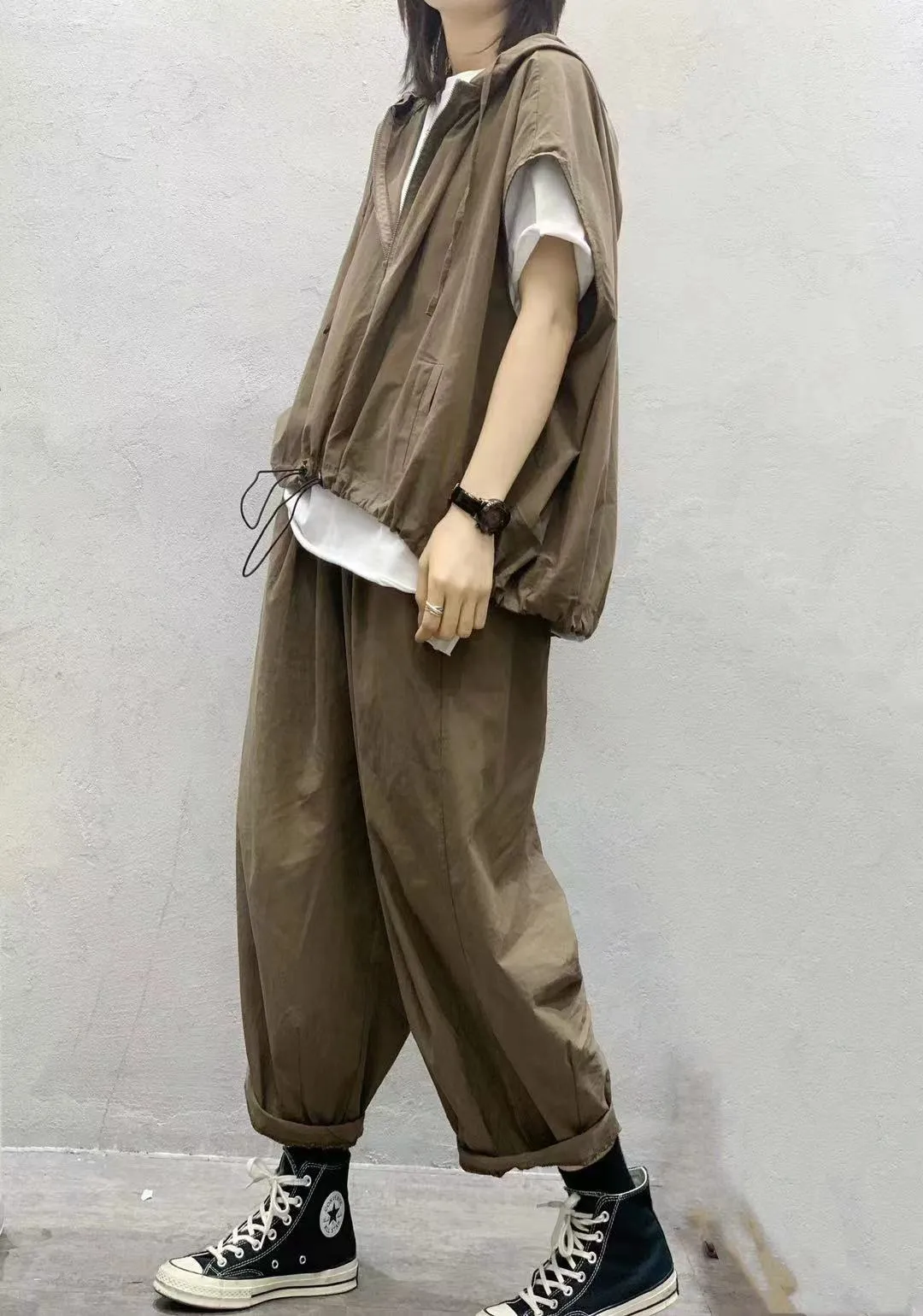 Women Linen Drawstring Leisure Fall Jacket