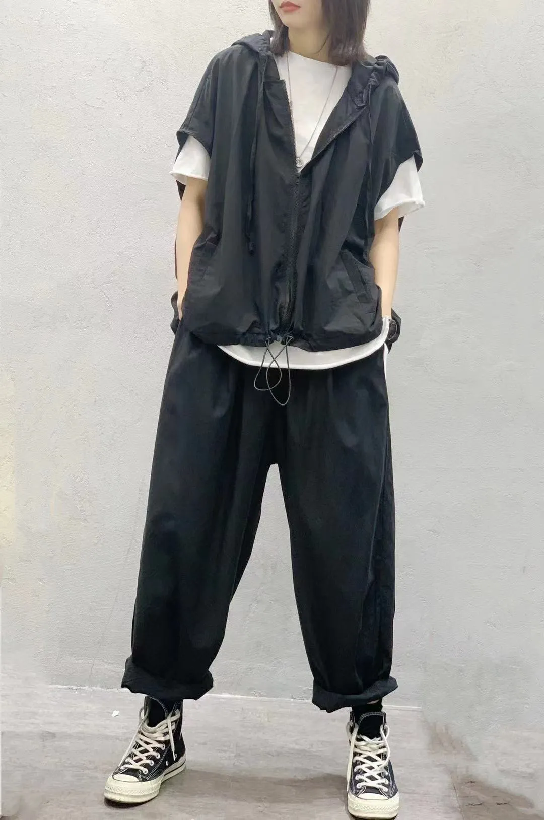Women Linen Drawstring Leisure Fall Jacket