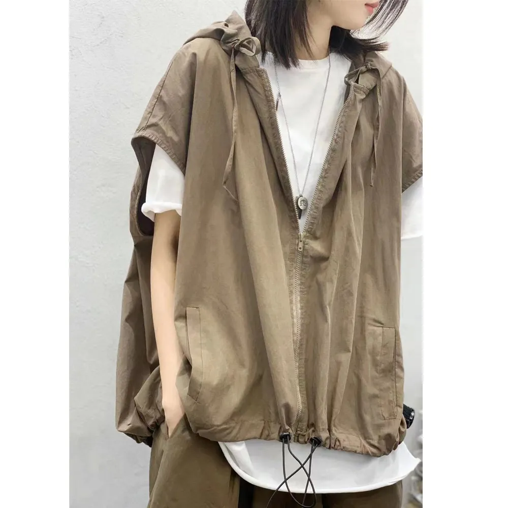 Women Linen Drawstring Leisure Fall Jacket