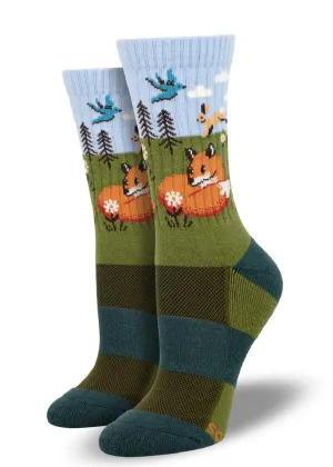 Women's Fox & Hare Cushioned Wool Hiking Socks