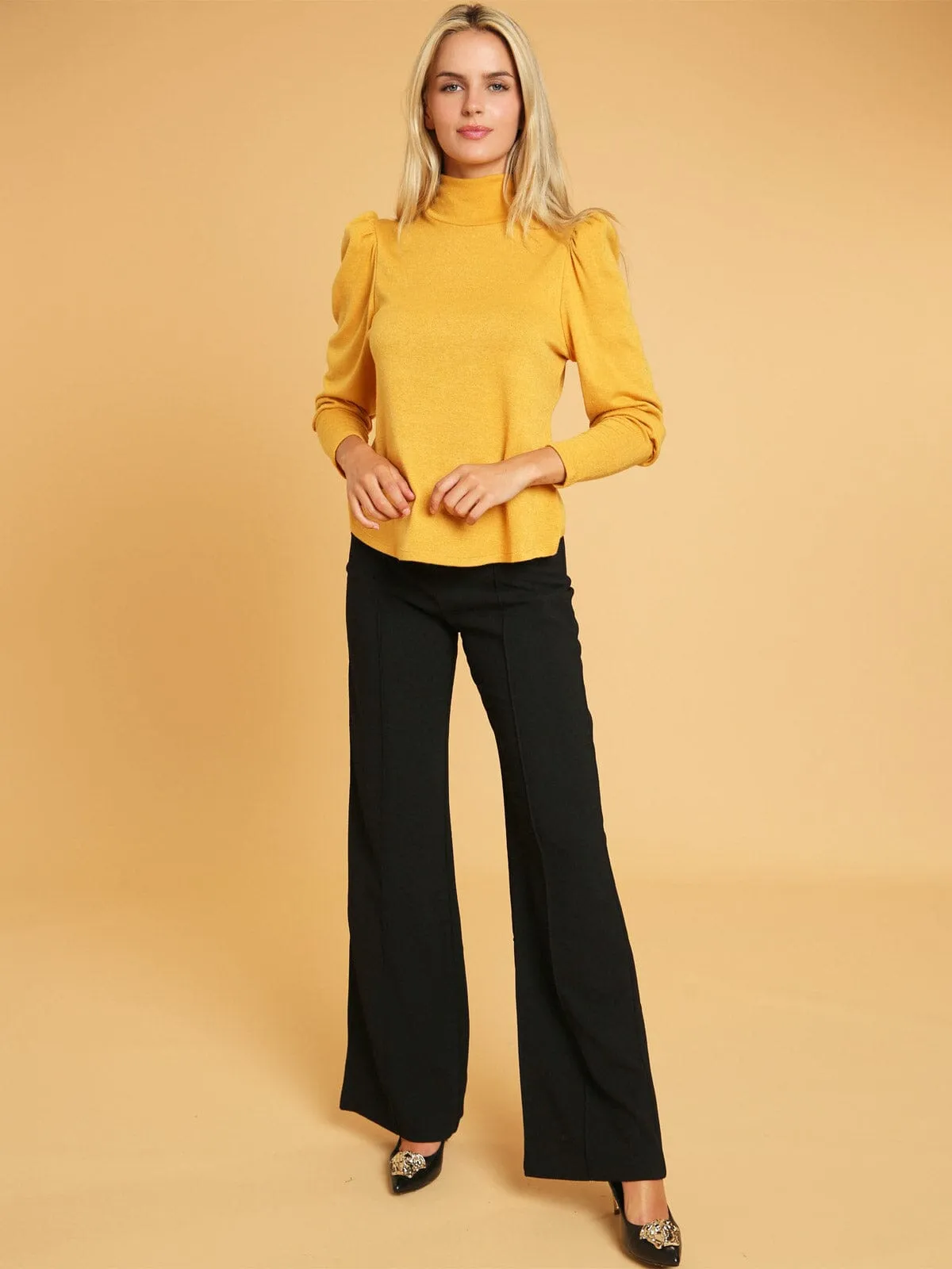 WOMEN'S LONG SLEEVE TURTLE NECK TOP