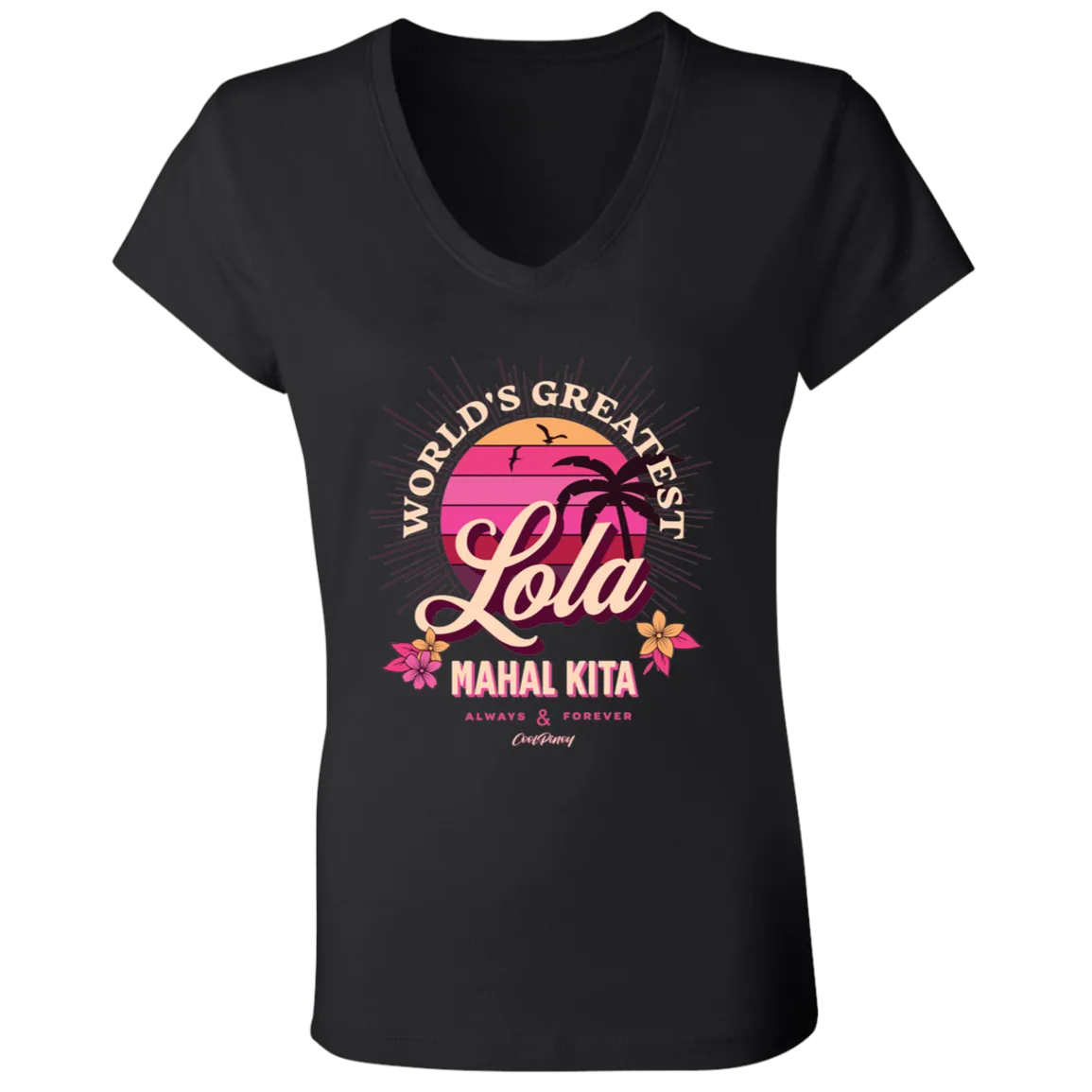 Worlds Greatest Lola Ladies Jersey V-Neck T-Shirt