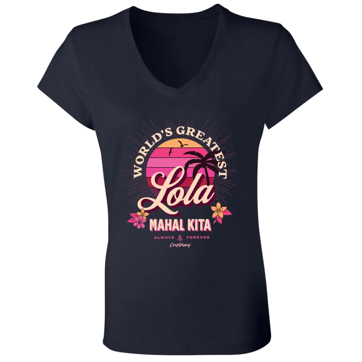 Worlds Greatest Lola Ladies Jersey V-Neck T-Shirt