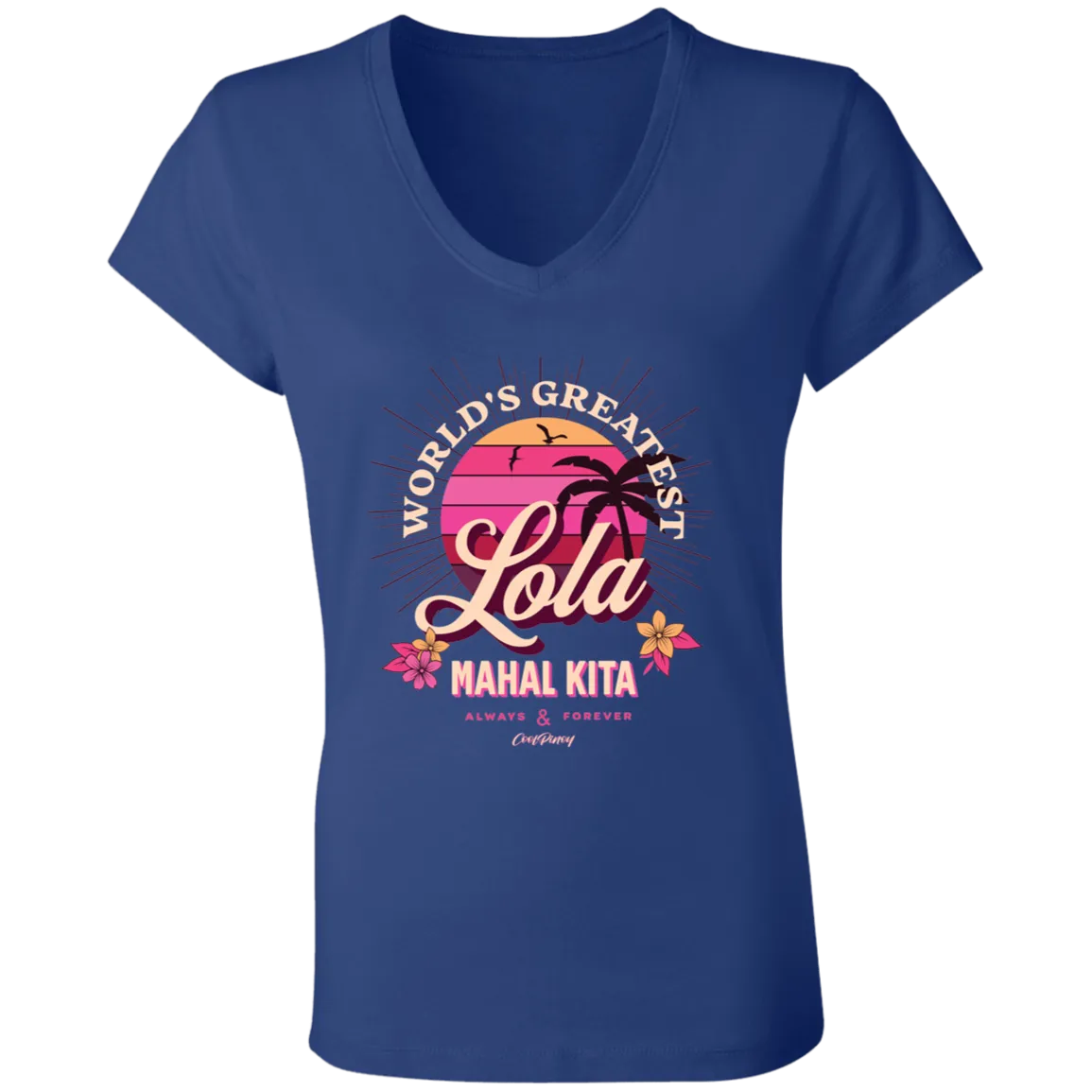 Worlds Greatest Lola Ladies Jersey V-Neck T-Shirt