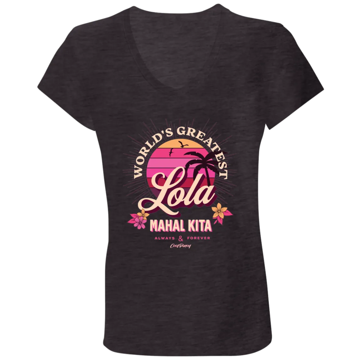 Worlds Greatest Lola Ladies Jersey V-Neck T-Shirt