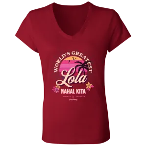 Worlds Greatest Lola Ladies Jersey V-Neck T-Shirt