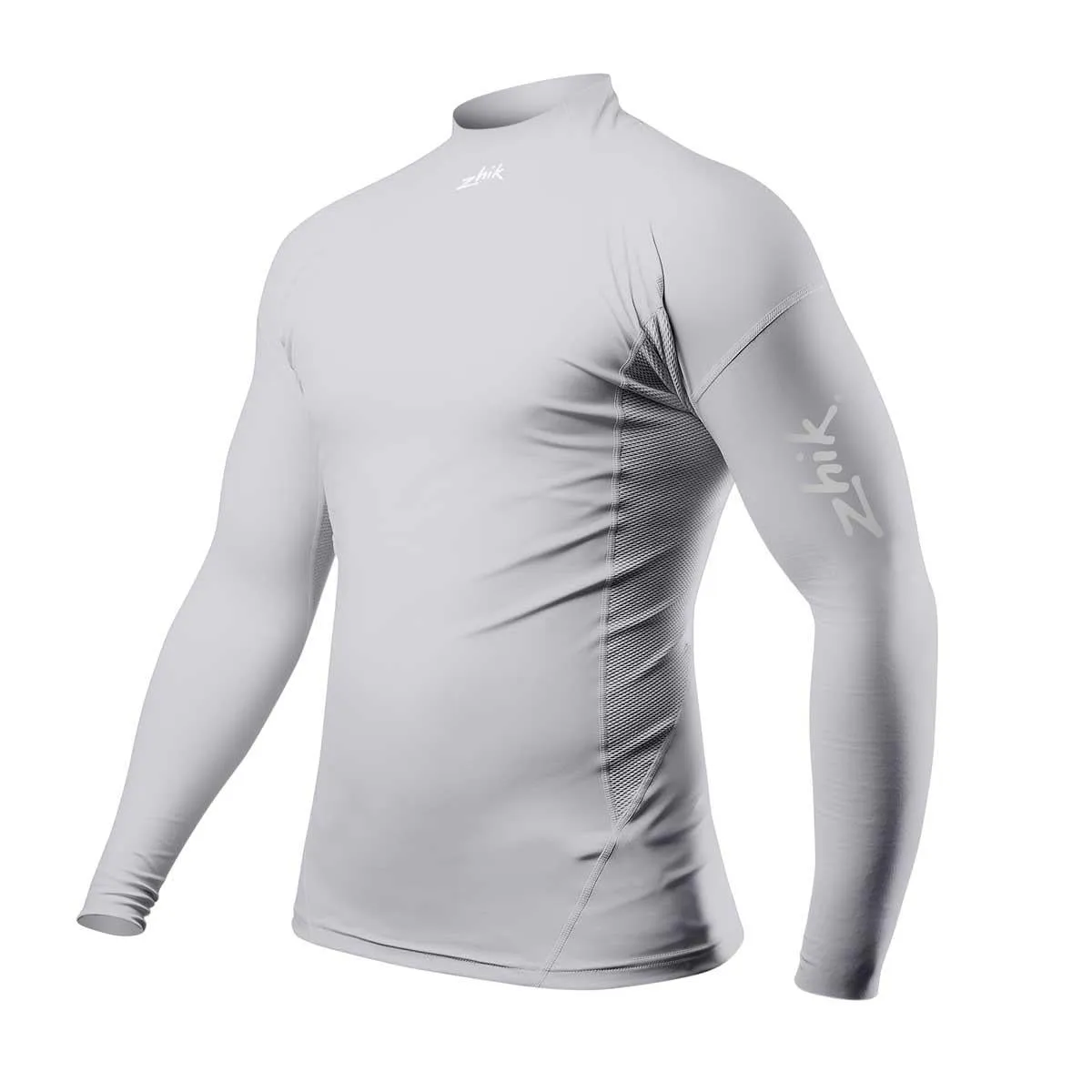 Zhik Mens Long Sleeve Spandex Rash Vest Top - Platinum