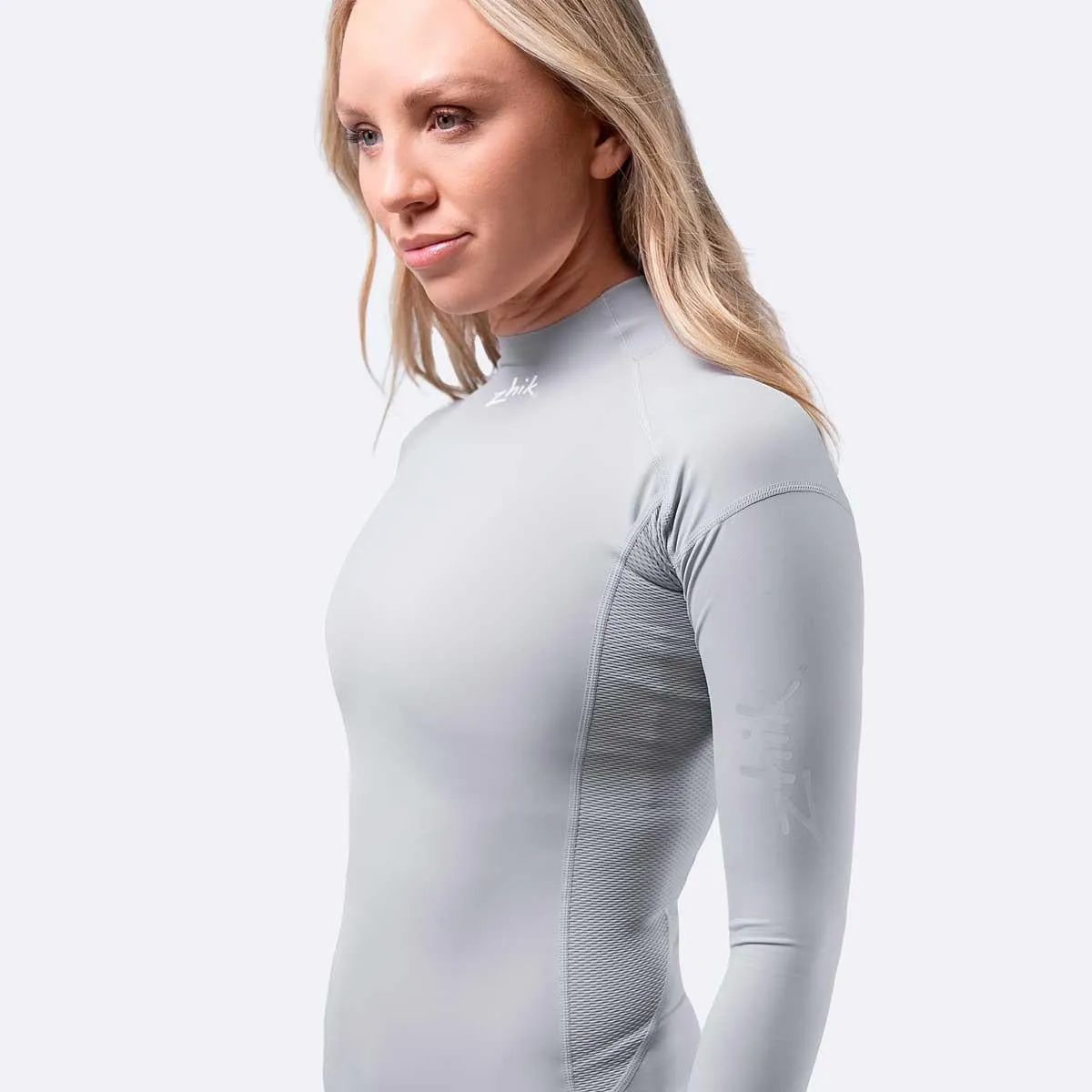Zhik Womens Long Sleeve Spandex Rash Vest Top - Platinum